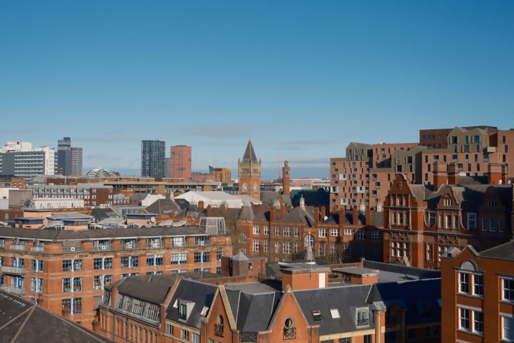 Manchester city skyline, home of the FlyRank AEO and GEO agency